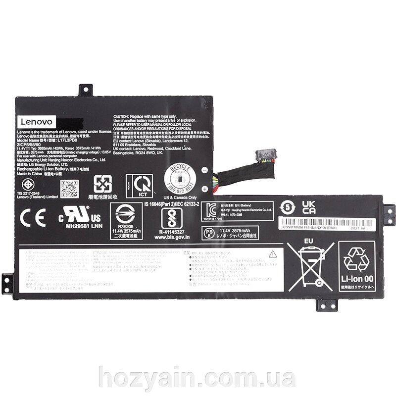 Акумулятор для ноутбуків LENOVO 100e Chromebook (L17M3PB0) 11.4V 3685mAh (original) NB481316 від компанії hozyain. com. ua - фото 1