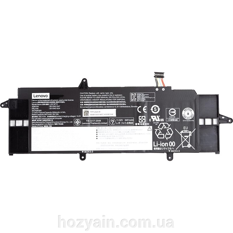 Акумулятор для ноутбуків LENOVO ThinkPad X13 Gen 2 (L20C3P72) 11.52V 3564mAh (original) NB481484 від компанії hozyain. com. ua - фото 1