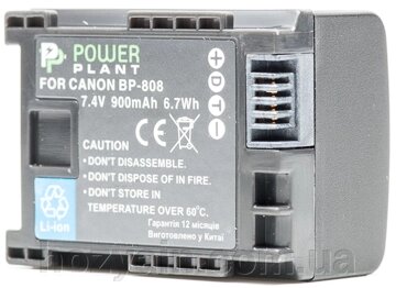 Акумулятор PowerPlant Canon BP-808 Chip 900mAh DV00DV1260 від компанії hozyain. com. ua - фото 1