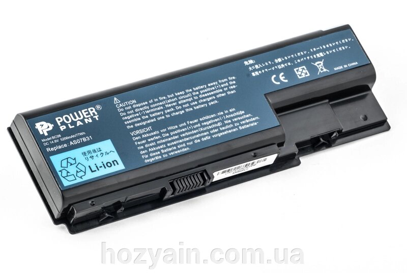 Акумулятор PowerPlant для ноутбуків ACER Aspire 5230 (AS07B41, AR5923LH) 14.8V 5200mAh NB00000065 від компанії hozyain. com. ua - фото 1