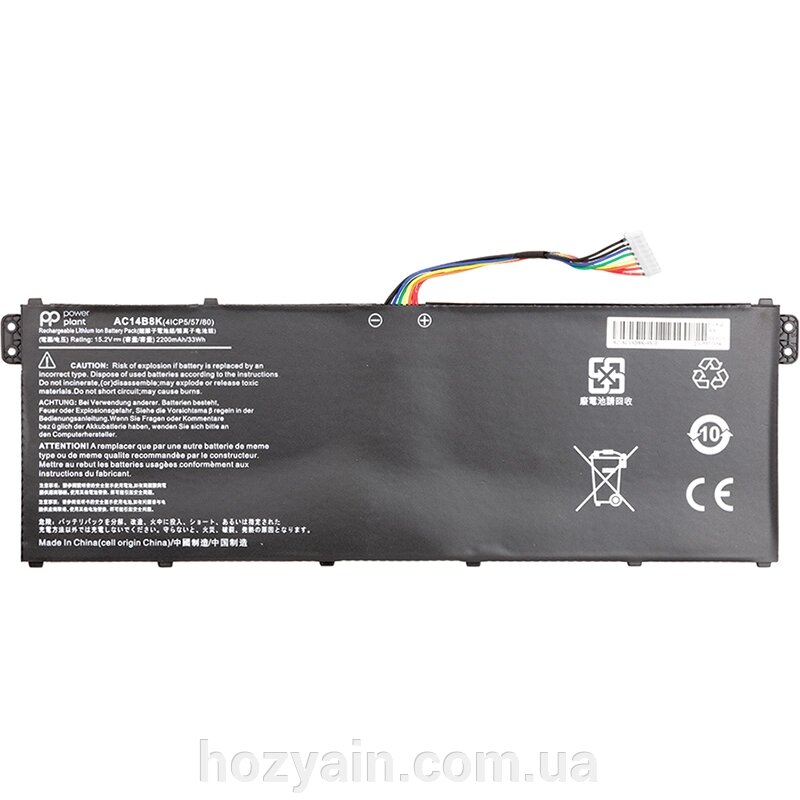 Акумулятор PowerPlant для ноутбуків ACER Aspire E15 ES1-512 Series (AC14B8K) 15.2V 2200mAh NB410460 від компанії hozyain. com. ua - фото 1