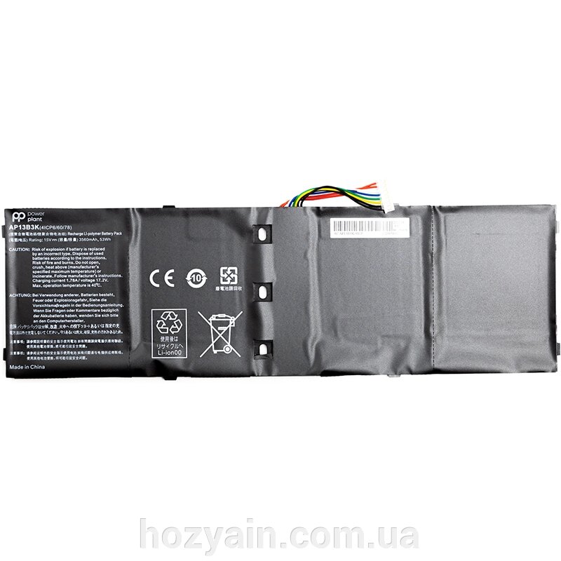 Акумулятор PowerPlant для ноутбуків ACER Aspire V5-573 Series (AP13B3K, ARV573PA) 15V 3560mAh NB410217 від компанії hozyain. com. ua - фото 1