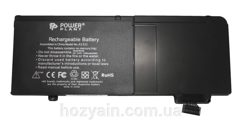 Акумулятор PowerPlant для ноутбуків APPLE MacBook Pro 13" (A1322) 10.95V 63.5Wh NB00000098 від компанії hozyain. com. ua - фото 1