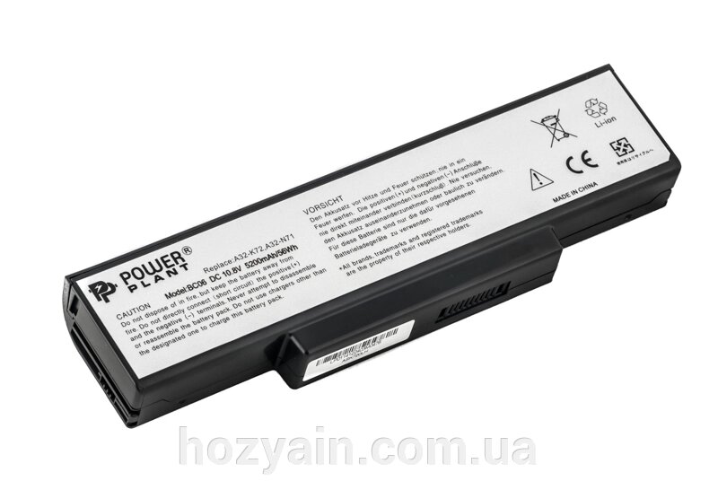 Акумулятор PowerPlant для ноутбуків ASUS A72, A73 (A32-K72 AS-K72-6) 10.8V 5200mAh NB00000016 від компанії hozyain. com. ua - фото 1