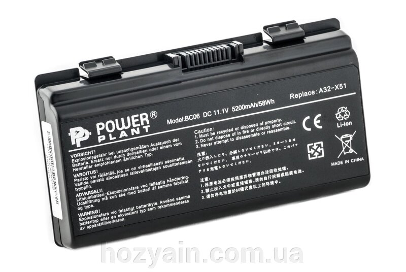 Акумулятор PowerPlant для ноутбуків ASUS X51H (A32-T12, AS5151LH) 11.1V 5200mAh NB00000011 від компанії hozyain. com. ua - фото 1