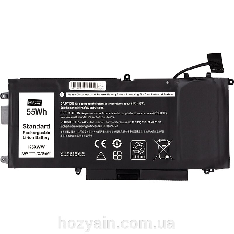 Акумулятор PowerPlant для ноутбуків DELL Dell Latitude 13 7389 (K5XWW) 7.6V 7270mAh NB441716 від компанії hozyain. com. ua - фото 1