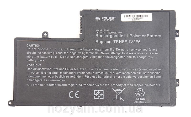 Акумулятор PowerPlant для ноутбуків DELL Inspiron 15-5547 Series (TRHFF, DL5547PC) 11.1V 3400mAh NB440580 від компанії hozyain. com. ua - фото 1