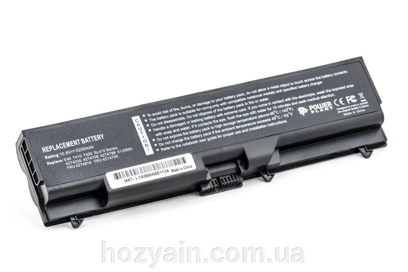 Акумулятор PowerPlant для ноутбуків IBM/LENOVO ThinkPad SL410K (FRU42T4795, IMSL40LH) 10.8V 5200mAh NB00000069 від компанії hozyain. com. ua - фото 1