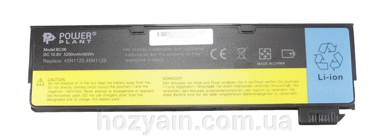 Акумулятор PowerPlant для ноутбуків IBM/LENOVO ThinkPad T440 (45N1127) 10.8V 5200mAh NB00000252 від компанії hozyain. com. ua - фото 1