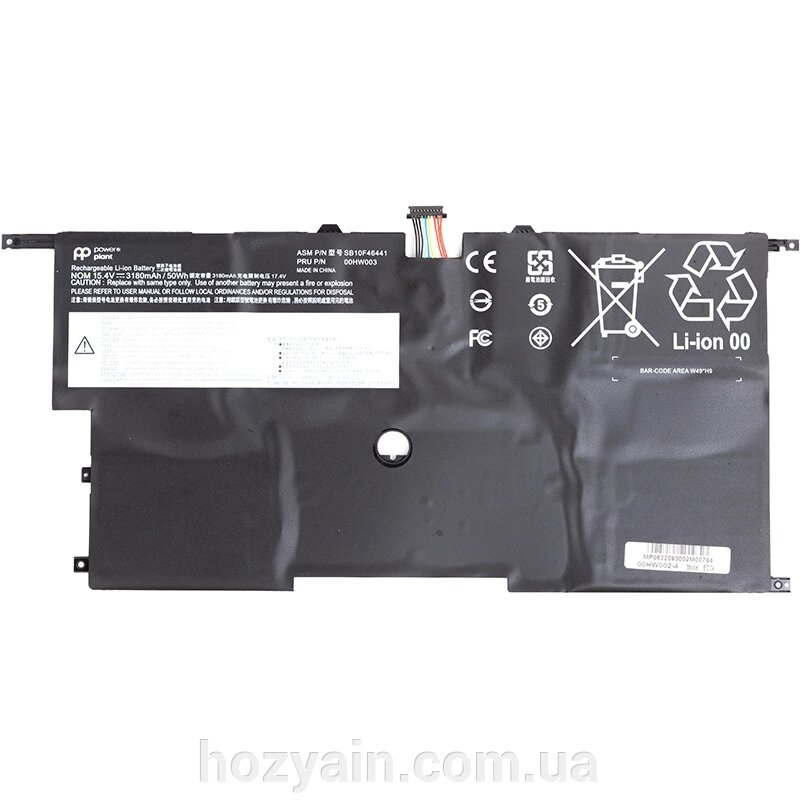 Акумулятор PowerPlant для ноутбуків LENOVO ThinkPad X1 Carbon Gen 3 Ultrabook 2015 (00HW002) 15.4V 3 NB481620 від компанії hozyain. com. ua - фото 1