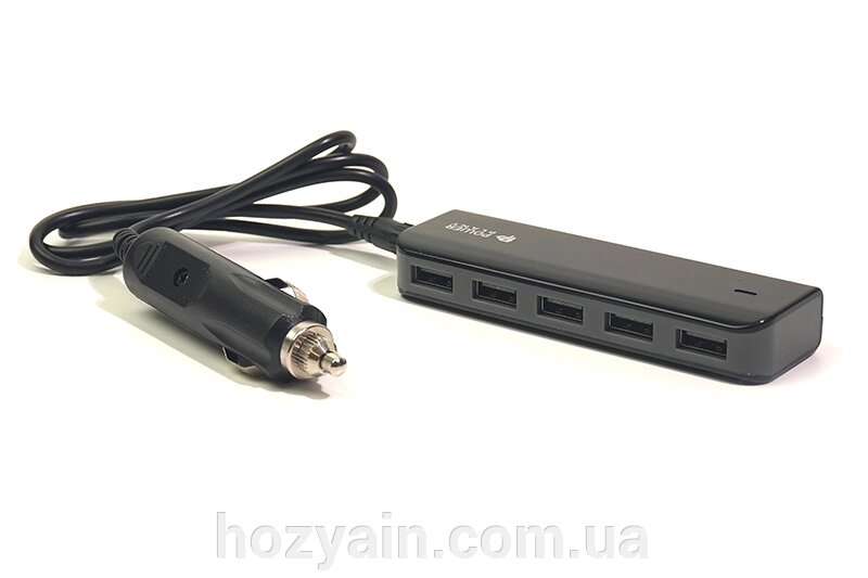 Автомобільний зарядний пристрій PowerPlant UB-860 5xUSB:12-24V, 7.2A SC230044 від компанії hozyain. com. ua - фото 1