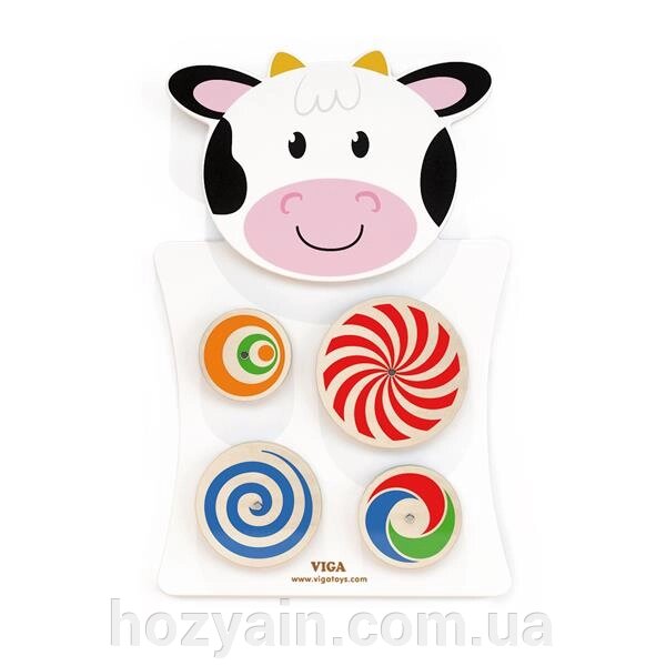 Бізіборд Viga Toys Корівка з колами (50677FSC) від компанії hozyain. com. ua - фото 1