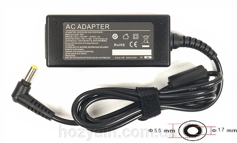 Блок живлення для ноутбуків PowerPlant ACER 220V, 19V 30W 1.58A (5.5*1.7) AC30F5517 від компанії hozyain. com. ua - фото 1