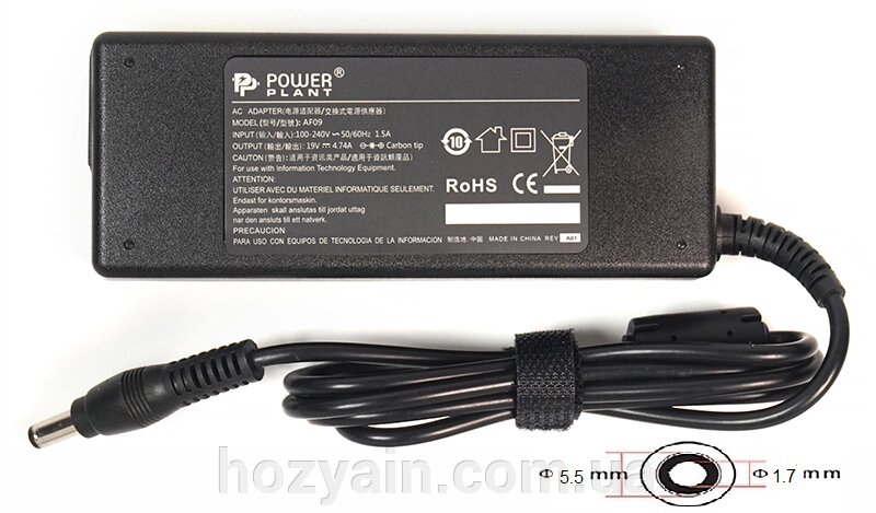 Блок живлення для ноутбуків PowerPlant ACER 220V, 19V 90W 4.74A (5.5*1.7) AC90F5517 від компанії hozyain. com. ua - фото 1