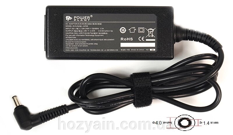 Блок живлення для ноутбуків PowerPlant ASUS 220V, 19V 45W 2.37A (4.0*1.4) AS45F4014 від компанії hozyain. com. ua - фото 1