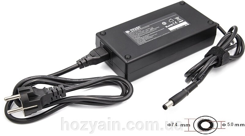 Блок живлення для ноутбуків PowerPlant DELL 220V, 19.5V 180W 9.23A (7.4*5.0) DL180G7450 від компанії hozyain. com. ua - фото 1