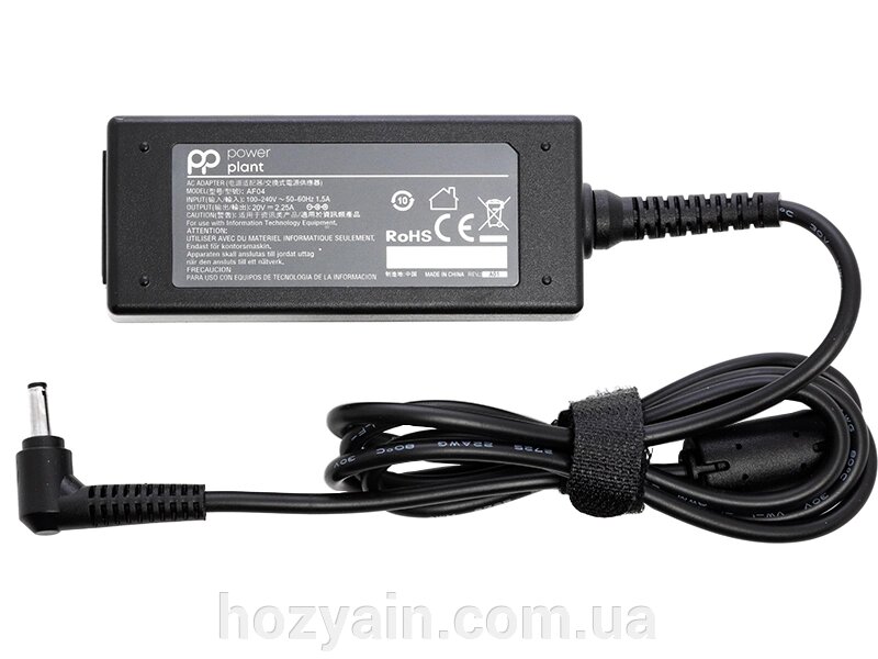 Блок живлення для ноутбуків PowerPlant IBM/LENOVO 220V, 20V 45W 2.25A (4.0*1.35) IB45H4014 від компанії hozyain. com. ua - фото 1