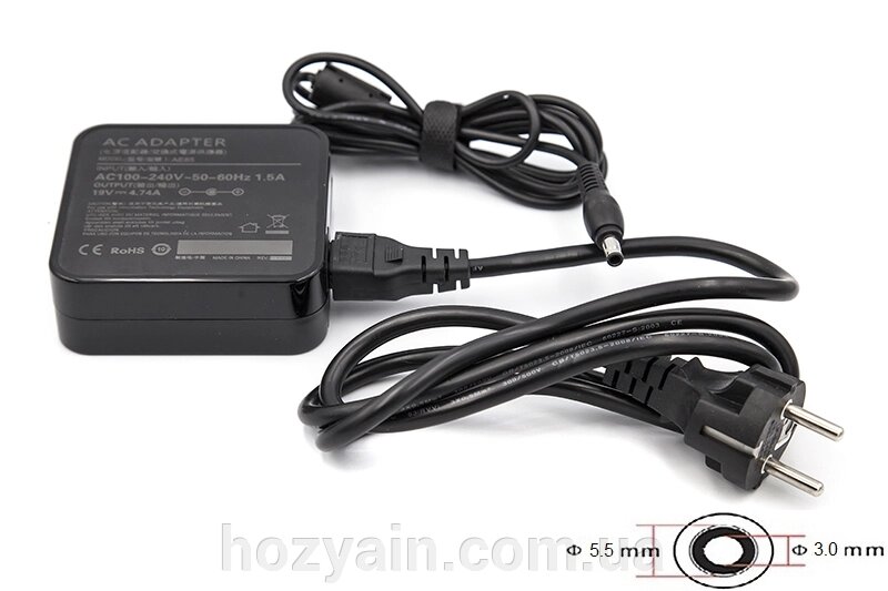 Блок живлення для ноутбуків PowerPlant SAMSUNG 220V, 19V 90W 4.74A (5.5*3.0) wall mount WM-SA90F5530 від компанії hozyain. com. ua - фото 1