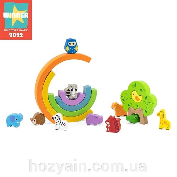 Дерев'яна гра-балансир Viga Toys Веселка (44590) від компанії hozyain. com. ua - фото 1