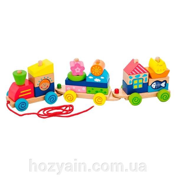 Дерев'яна каталка Viga Toys Поїзд із блоків (50089) від компанії hozyain. com. ua - фото 1