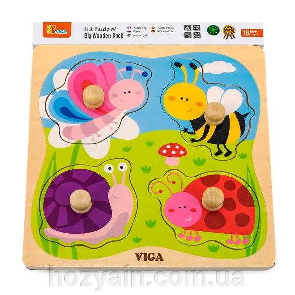 Дерев'яна рамка-вкладиш Viga Toys Комахи (50131) від компанії hozyain. com. ua - фото 1