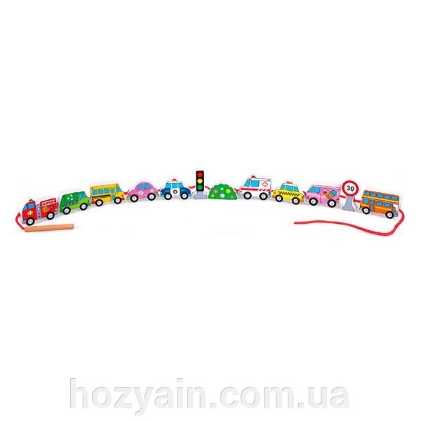 Дерев'яна шнурівка Viga Toys Автотранспорт (59851) від компанії hozyain. com. ua - фото 1