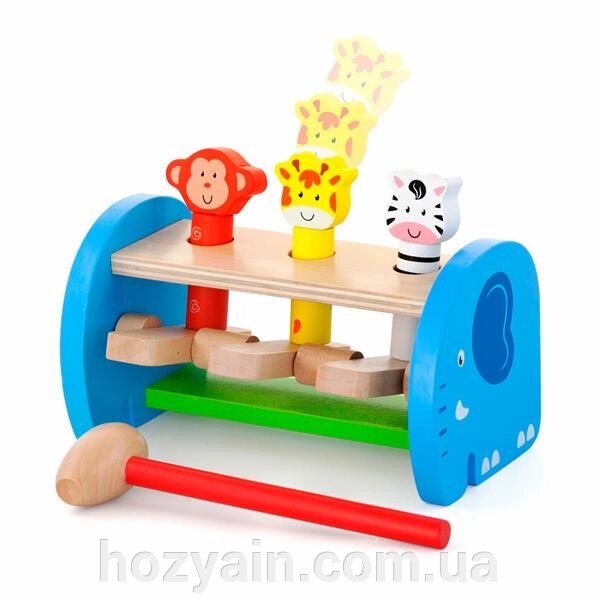 Дерев'яна стукалка Viga Toys Звірята (50683) від компанії hozyain. com. ua - фото 1