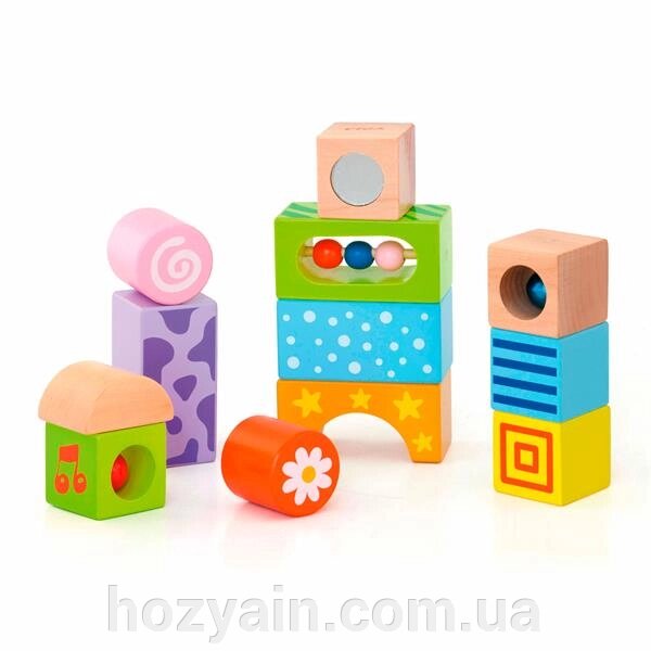 Дерев'яні кубики Viga Toys Брязкальця (50682) від компанії hozyain. com. ua - фото 1