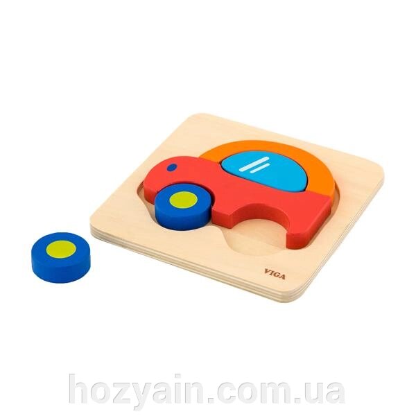 Дерев'яний мініпазл Viga Toys Машинка (50172) від компанії hozyain. com. ua - фото 1