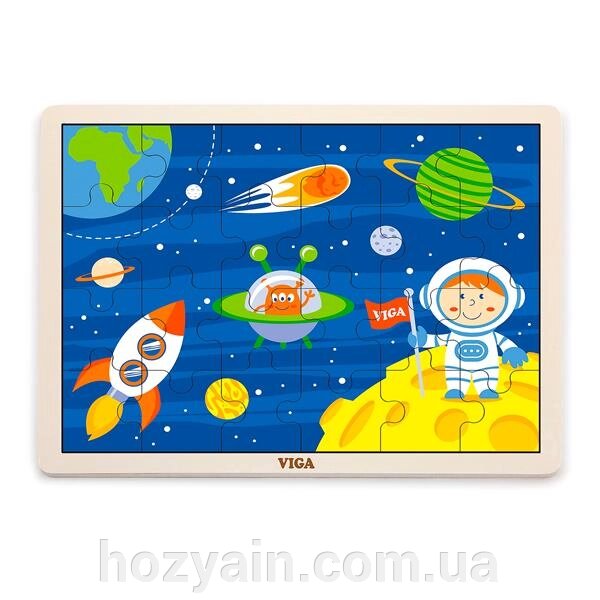 Дерев'яний пазл Viga Toys У космосі, 24 ел. (51461) від компанії hozyain. com. ua - фото 1