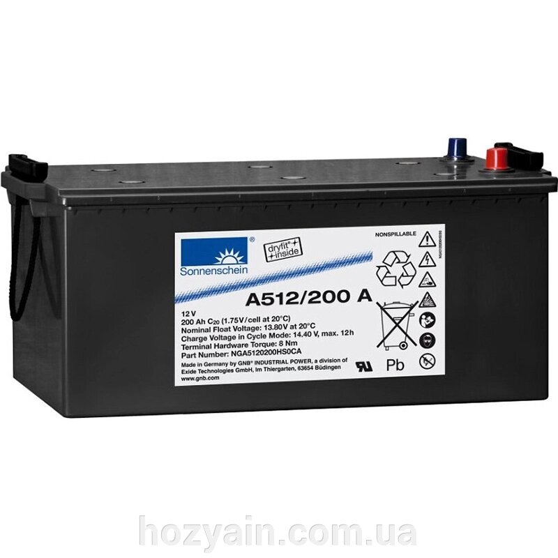 Гелевий акумулятор 200Ah 770A Max. 12V A512-200A від компанії hozyain. com. ua - фото 1