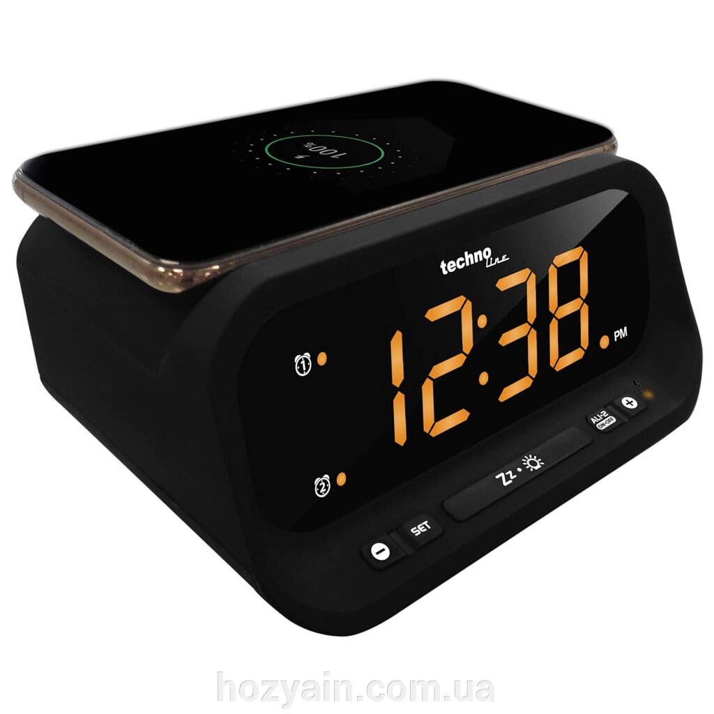 Годинник настільний Technoline WT477 Wireless Mobile Charging Black (WT477) від компанії hozyain. com. ua - фото 1