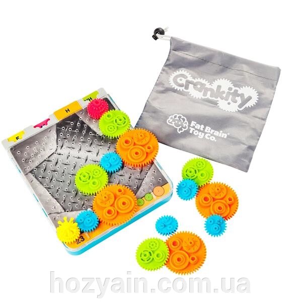 Гра-головоломка Fat Brain Toys Crankity Різнокольорові шестерні (F140ML) від компанії hozyain. com. ua - фото 1