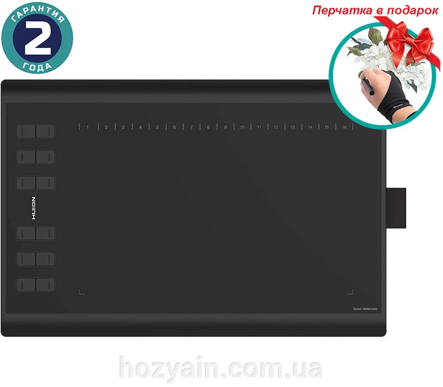 Графічний планшет Huion H1060P + рукавичка H1060P від компанії hozyain. com. ua - фото 1