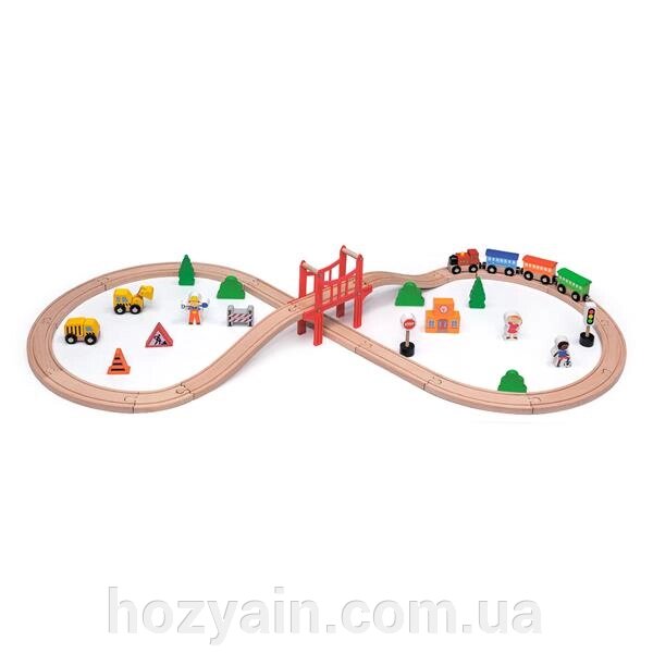 Іграшкова залізниця Viga Toys дерев'яна 39 ел. (50266) від компанії hozyain. com. ua - фото 1