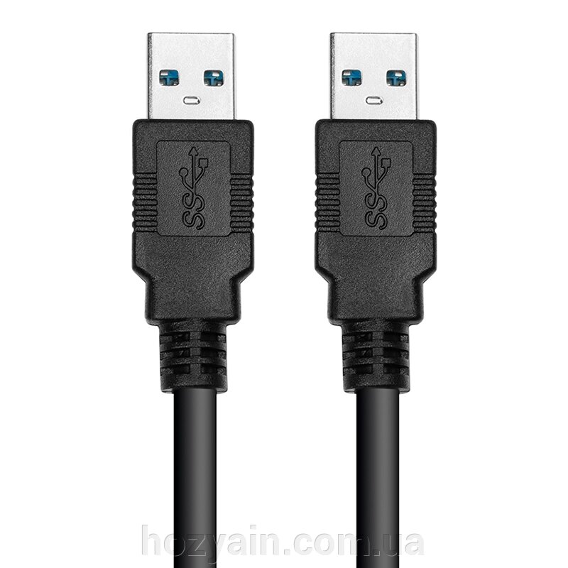 Кабель PowerPlant USB 3.0 AM – AM, 1.5м, чорний CA911820 від компанії hozyain. com. ua - фото 1