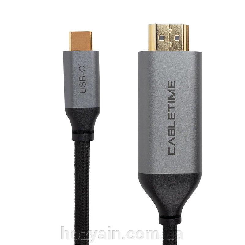 Кабель PowerPlant USB-C - HDMI, 4K, Ultra HD, V2.0, 1.8м CA913350 від компанії hozyain. com. ua - фото 1