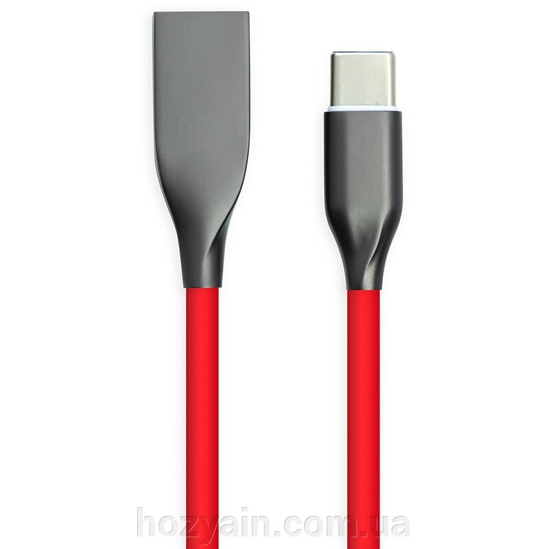 Кабель PowerPlant USB - Type-C, 2м, силікон, червоний CA911394 від компанії hozyain. com. ua - фото 1