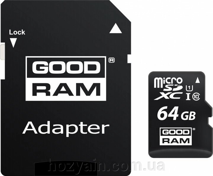 Карта памяті Goodram microSDXC 64GB UHS-I class 10 + adapter від компанії hozyain. com. ua - фото 1