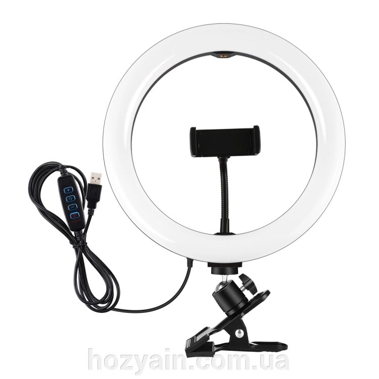 Кільцева USB LED лампа Puluz PKT3126B 10.2" + затискач PKT3126B від компанії hozyain. com. ua - фото 1