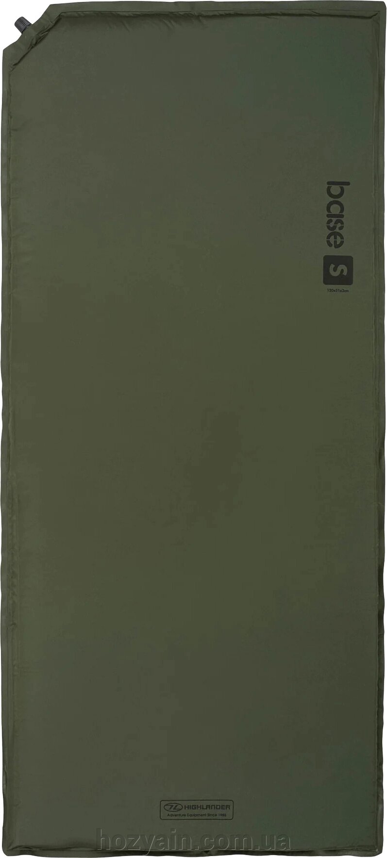 Килимок самонадувний Highlander Base S Self-inflatable Sleeping Mat 3 cm Olive (SM100-OG) від компанії hozyain. com. ua - фото 1