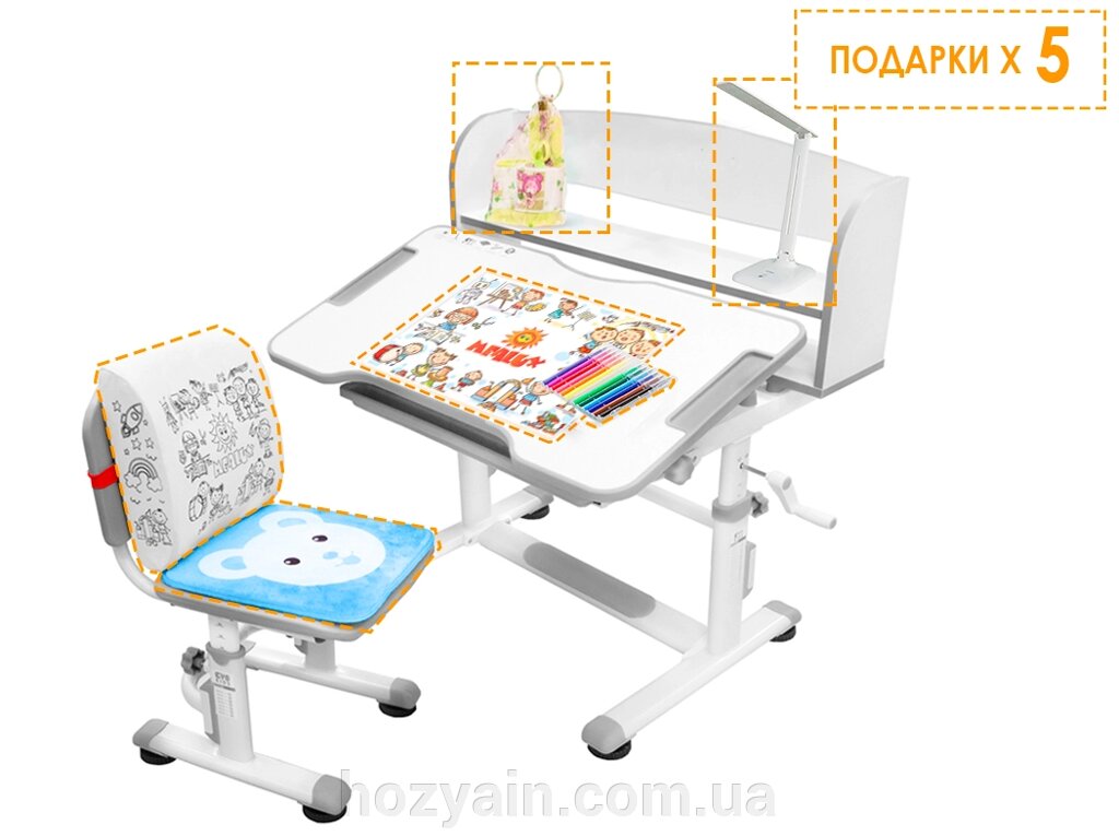 Комплект Evo-kids (стіл+стіл+полиця) (BD-10 G)  від компанії hozyain. com. ua - фото 1