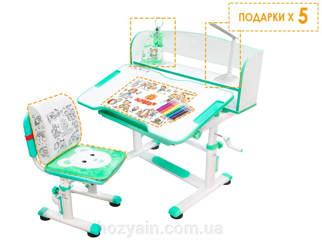 Комплект Evo-kids (стіл+стіл+полиця) (BD-10 Z) від компанії hozyain. com. ua - фото 1