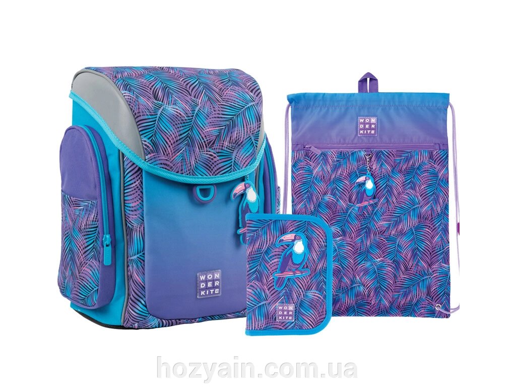 Комплект Kite Wonder Tropic SET_WK21-583S-1 (рюкзак, сумка, пенал із канцелярією) від компанії hozyain. com. ua - фото 1