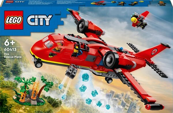 Конструктор LEGO City Пожежний рятувальний літак 478 деталей (60413) від компанії hozyain. com. ua - фото 1