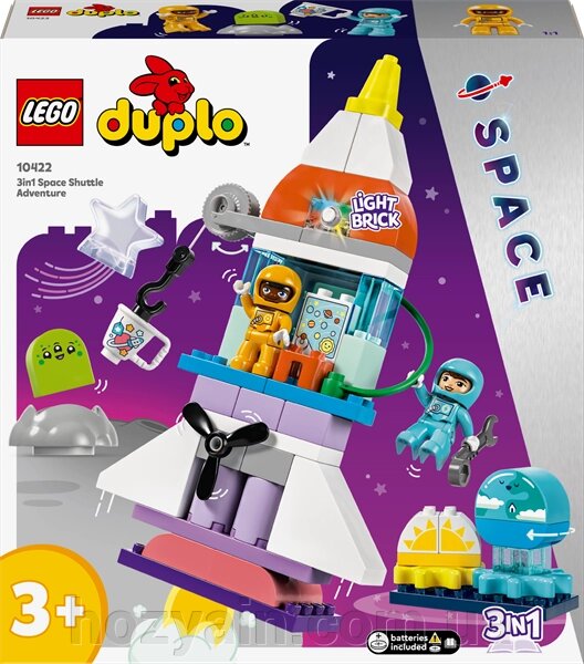 Конструктор LEGO DUPLO Town Пригоди на космічному шаттлі 3-в-1, 58 деталей (10422) від компанії hozyain. com. ua - фото 1