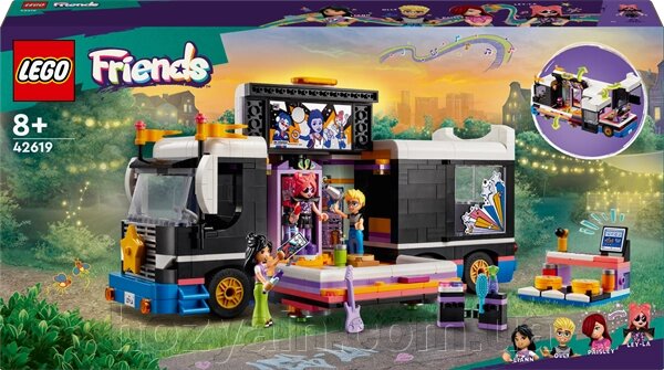 Конструктор LEGO Friends Автобус для музичного туру попзірки 845 деталей (42619) від компанії hozyain. com. ua - фото 1