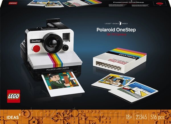 Конструктор LEGO Ideas Фотоапарат Polaroid OneStep SX-70, 516 деталей (21345) від компанії hozyain. com. ua - фото 1