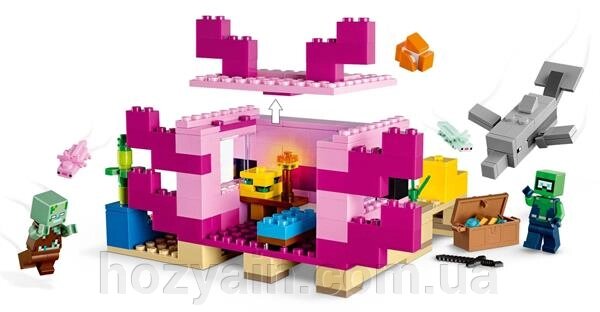 Конструктор LEGO Minecraft Дім-Аксолотль 242 деталі (21247) від компанії hozyain. com. ua - фото 1