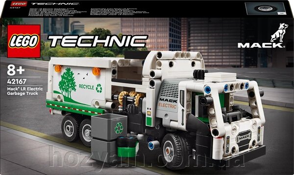 Конструктор LEGO Technic Сміттєвоз Mack LR Electric 503 деталі (42167) від компанії hozyain. com. ua - фото 1